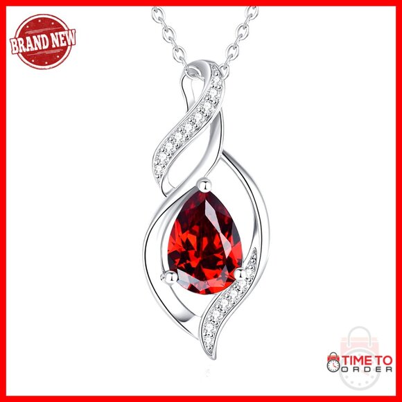 Sterling Silver Teardrop Pendant Necklace Elegant Minimal Chic Birthday Gift